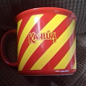 Kahlúa Red and Yellow Striped Mug
